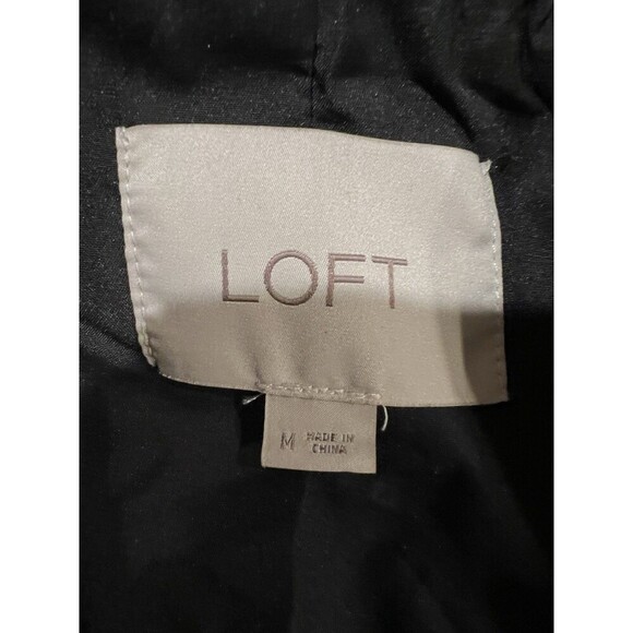 LOFT Womens Gray Leopard Spotted Moto Coat Asymmetric Zip Wool Blend size Medium - Picture 8 of 10